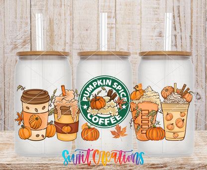 Pumpkin Spice Coffee Fall UV DTF Transfer Tumbler Wrap | DTF146 - Swiit Creations