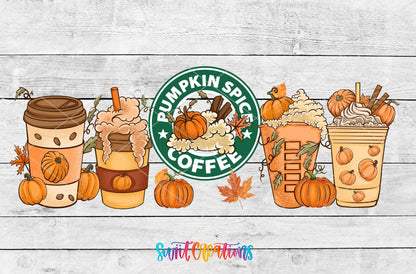 Pumpkin Spice Coffee Fall UV DTF Transfer Tumbler Wrap | DTF146 - Swiit Creations