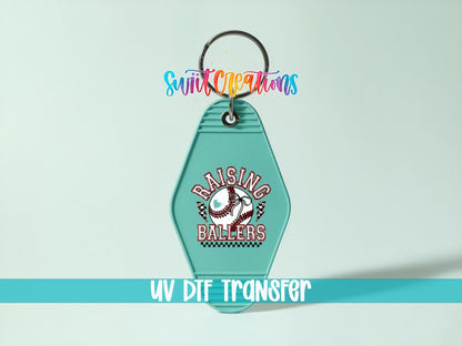 Raising Ballers Baseball Sports Motel Keychain UV DTF Transfer | MK1994 - Swiit Creations