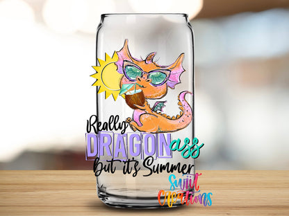 Really Dragonass, But It's Summer UV DTF Cup Decal | UV378 - Swiit Creations