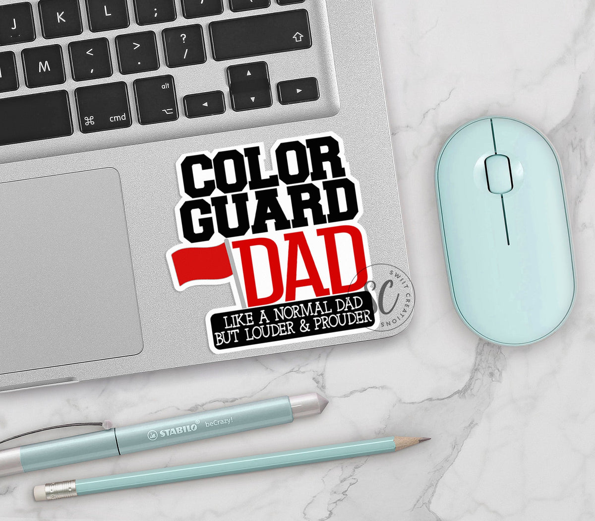 Red Color Guard Dad Sticker - Swiit Creations