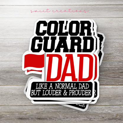 Red Color Guard Dad Sticker - Swiit Creations