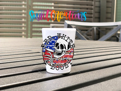 Red White and Boozy UV DTF Shot Glass Transfer | SG889 - Swiit Creations