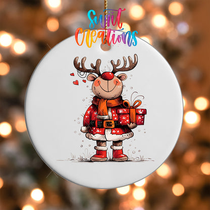 Reindeer Christmas UV DTF Ornament Transfer | O-1255 - Swiit Creations