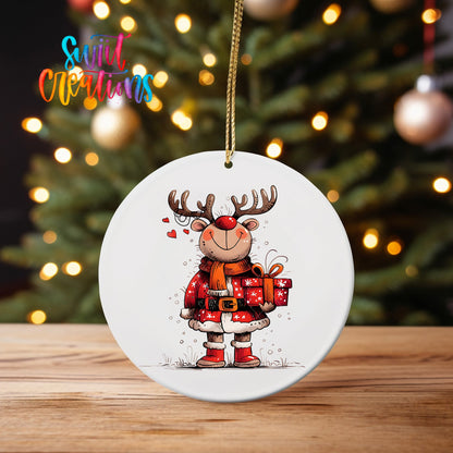 Reindeer Christmas UV DTF Ornament Transfer | O-1255 - Swiit Creations