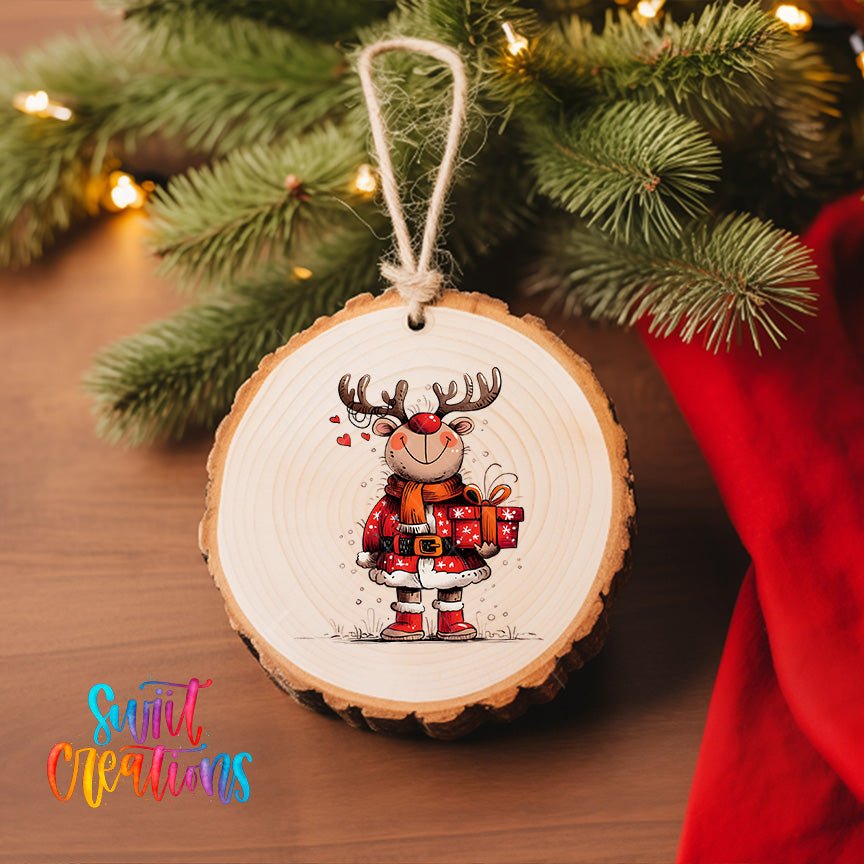 Reindeer Christmas UV DTF Ornament Transfer | O-1255 - Swiit Creations