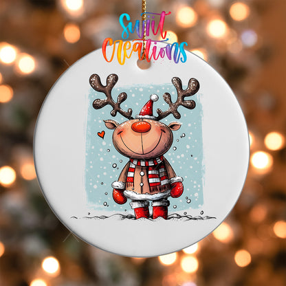 Reindeer Christmas UV DTF Ornament Transfer | O-1256 - Swiit Creations