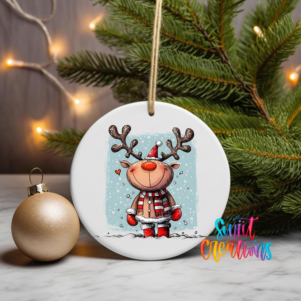 Reindeer Christmas UV DTF Ornament Transfer | O-1256 - Swiit Creations