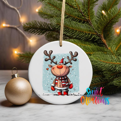 Reindeer Christmas UV DTF Ornament Transfer | O-1256 - Swiit Creations