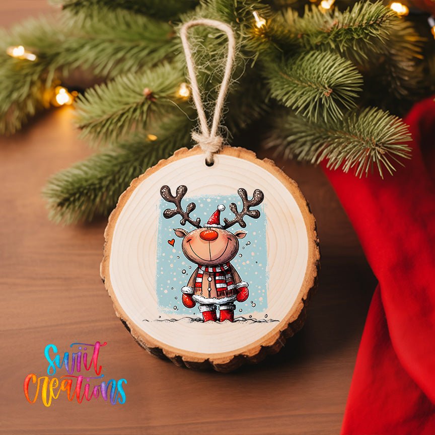 Reindeer Christmas UV DTF Ornament Transfer | O-1256 - Swiit Creations