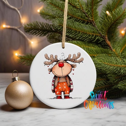 Reindeer Christmas UV DTF Ornament Transfer | O-1259 - Swiit Creations