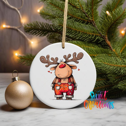 Reindeer Christmas UV DTF Ornament Transfer | O-1260 - Swiit Creations