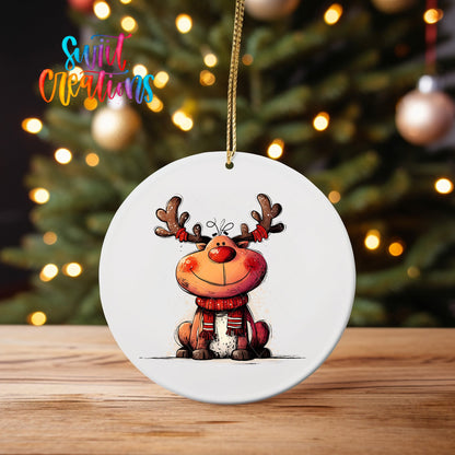 Reindeer Christmas UV DTF Ornament Transfer | O-1264 - Swiit Creations
