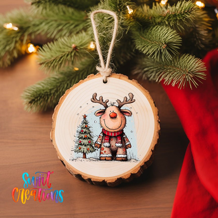 Reindeer Christmas UV DTF Ornament Transfer | O-1270 - Swiit Creations