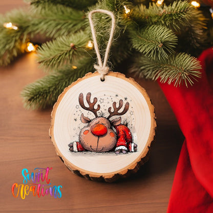 Reindeer Christmas UV DTF Ornament Transfer | O-1273 - Swiit Creations