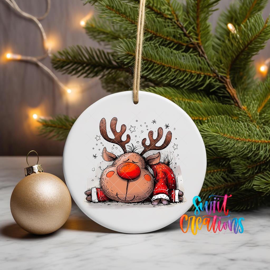 Reindeer Christmas UV DTF Ornament Transfer | O-1273 - Swiit Creations