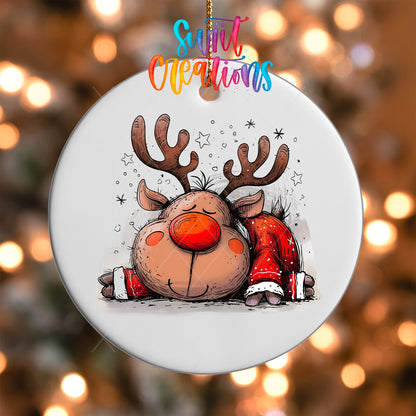 Reindeer Christmas UV DTF Ornament Transfer | O-1273 - Swiit Creations