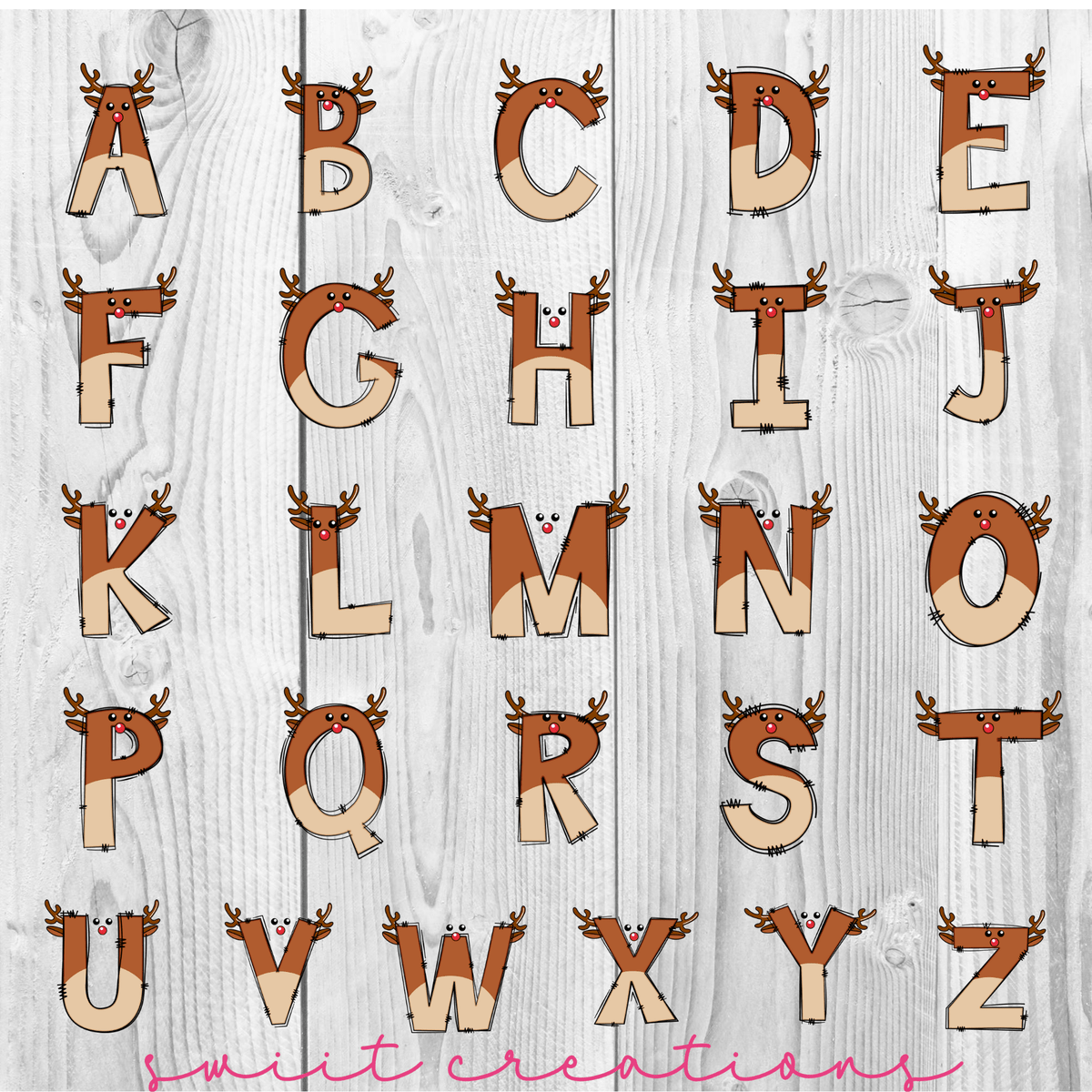 Reindeer Personalized Christmas Ornament CF11 - Swiit Creations