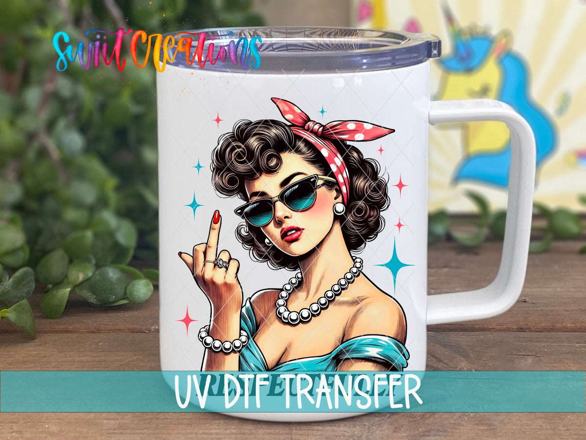 Respectfully UV DTF Decal | Retro Sassy Woman Tumbler Wrap | Funny Attitude Glass Can Transfer | UV1024 - Swiit Creations