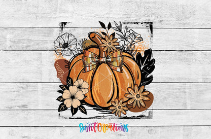 Retro Boho Pumpkin UV DTF transfer shown as a full artwork preview from Swiit Creations