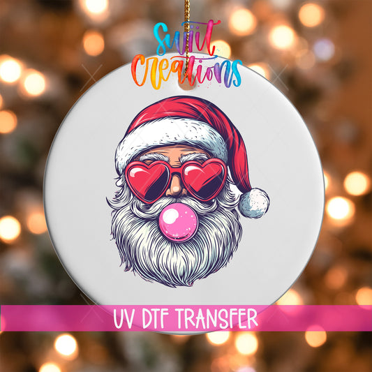 Retro Santa Christmas UV DTF Ornament Transfer | O-1147 - Swiit Creations