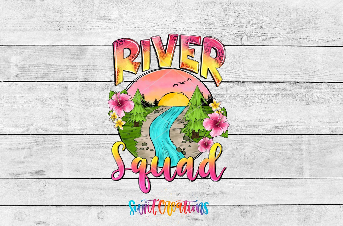 River Squad UV DTF Decal | Summer River Tumbler Wrap | Vacation Glass Can Transfer | UV861 - Swiit Creations