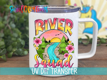River Squad UV DTF Decal | Summer River Tumbler Wrap | Vacation Glass Can Transfer | UV861 - Swiit Creations