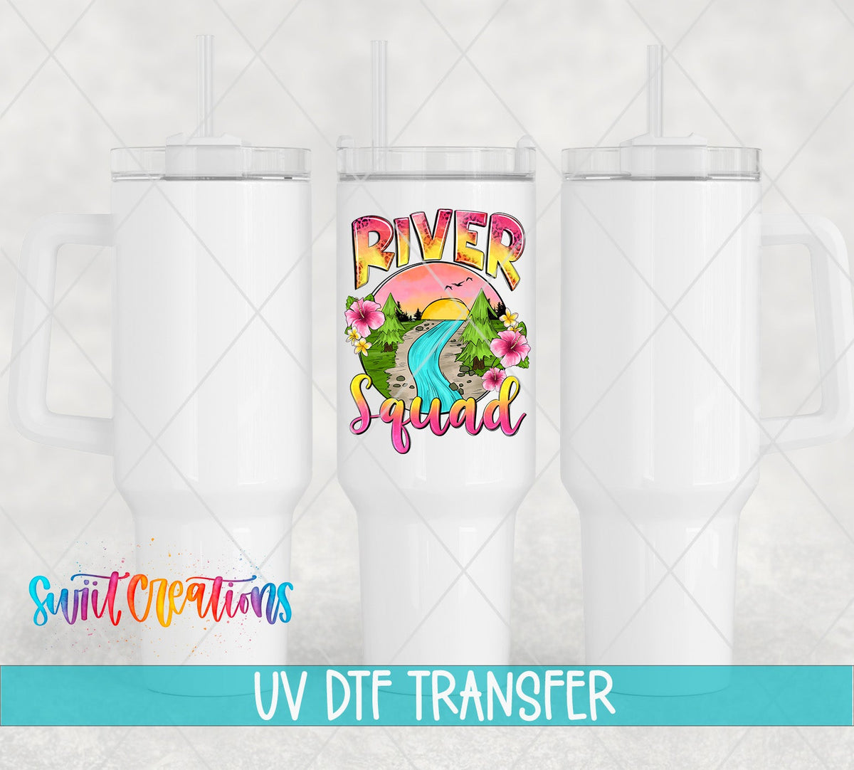 River Squad UV DTF Decal | Summer River Tumbler Wrap | Vacation Glass Can Transfer | UV861 - Swiit Creations