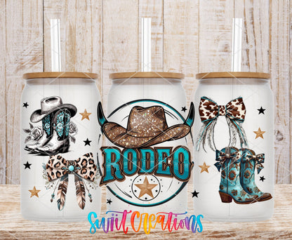Rodeo Western UV DTF Decal | Cowgirl Boots Bow Cowboy Hat Cup Transfer | DTF285 - Swiit Creations