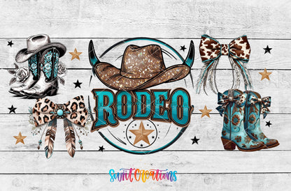 Rodeo Western UV DTF Decal | Cowgirl Boots Bow Cowboy Hat Cup Transfer | DTF285 - Swiit Creations