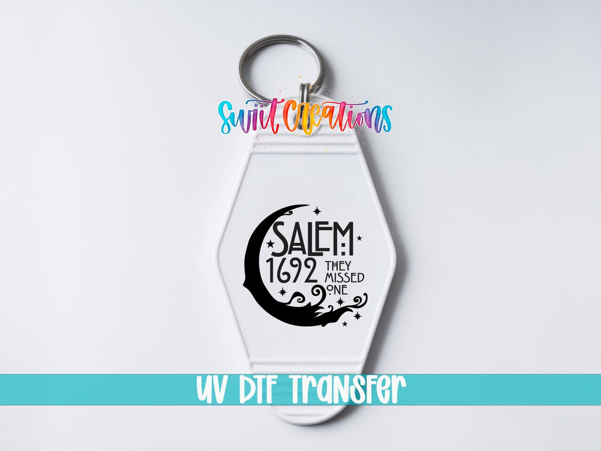 Salem 1692 They Missed One Motel Keychain UV DTF Transfer | Witchy Gothic Design | MK1737 - Swiit Creations