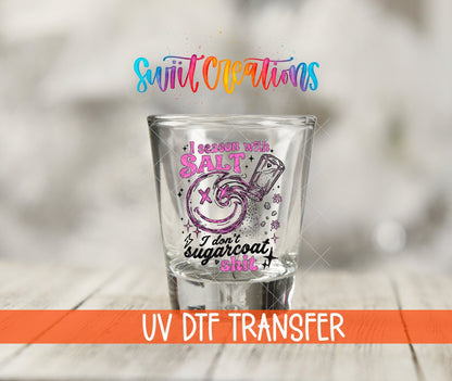 Salt Season Adult Humor Shot Glass UV DTF Transfer | Funny Salty Design | SG2047 - Swiit Creations