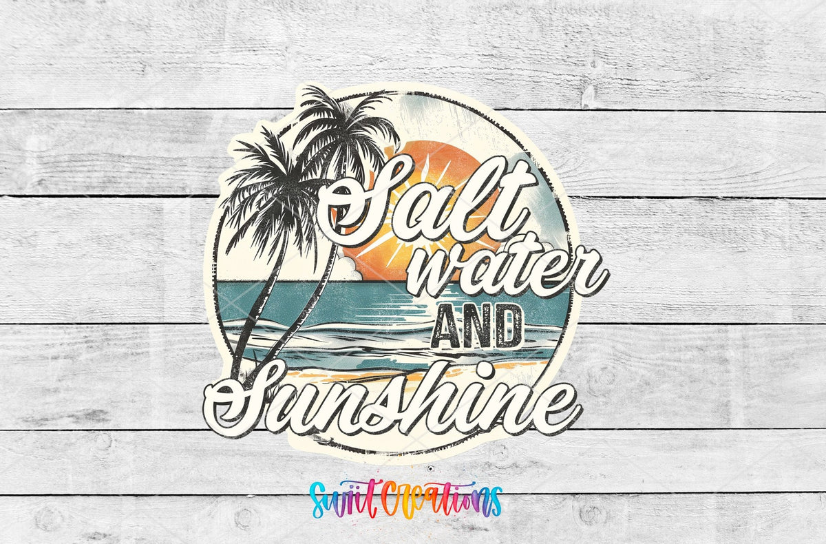 Salt Water And Sunshine UV DTF Cup Decal | UV934 - Swiit Creations