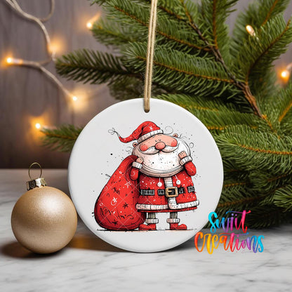 Santa Carrying Gift Sack UV DTF Ornament Transfer | O-1327 - Swiit Creations