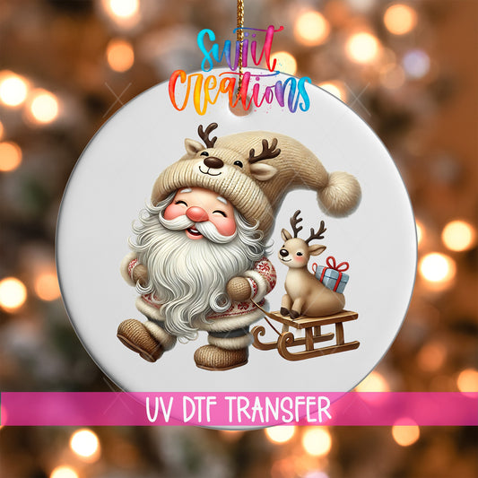 Santa Christmas UV DTF Ornament Transfer | O-1108 - Swiit Creations