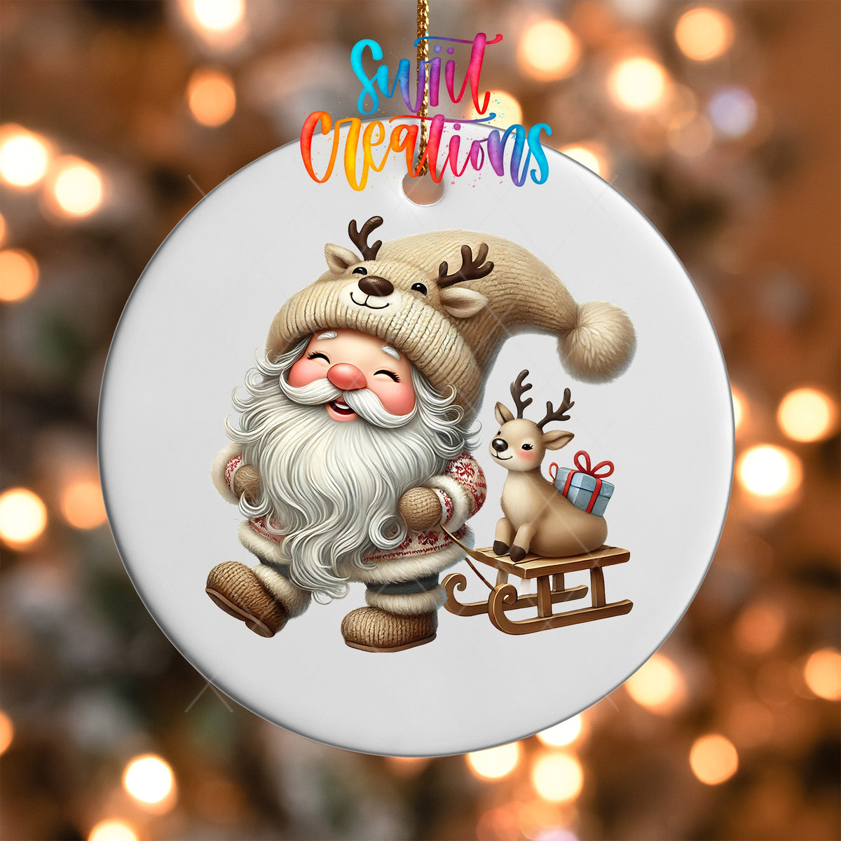 Santa Christmas UV DTF Ornament Transfer | O-1108 - Swiit Creations