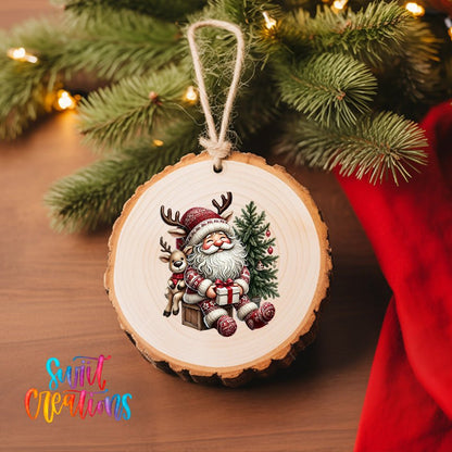 Santa Christmas UV DTF Ornament Transfer | O-1121 - Swiit Creations