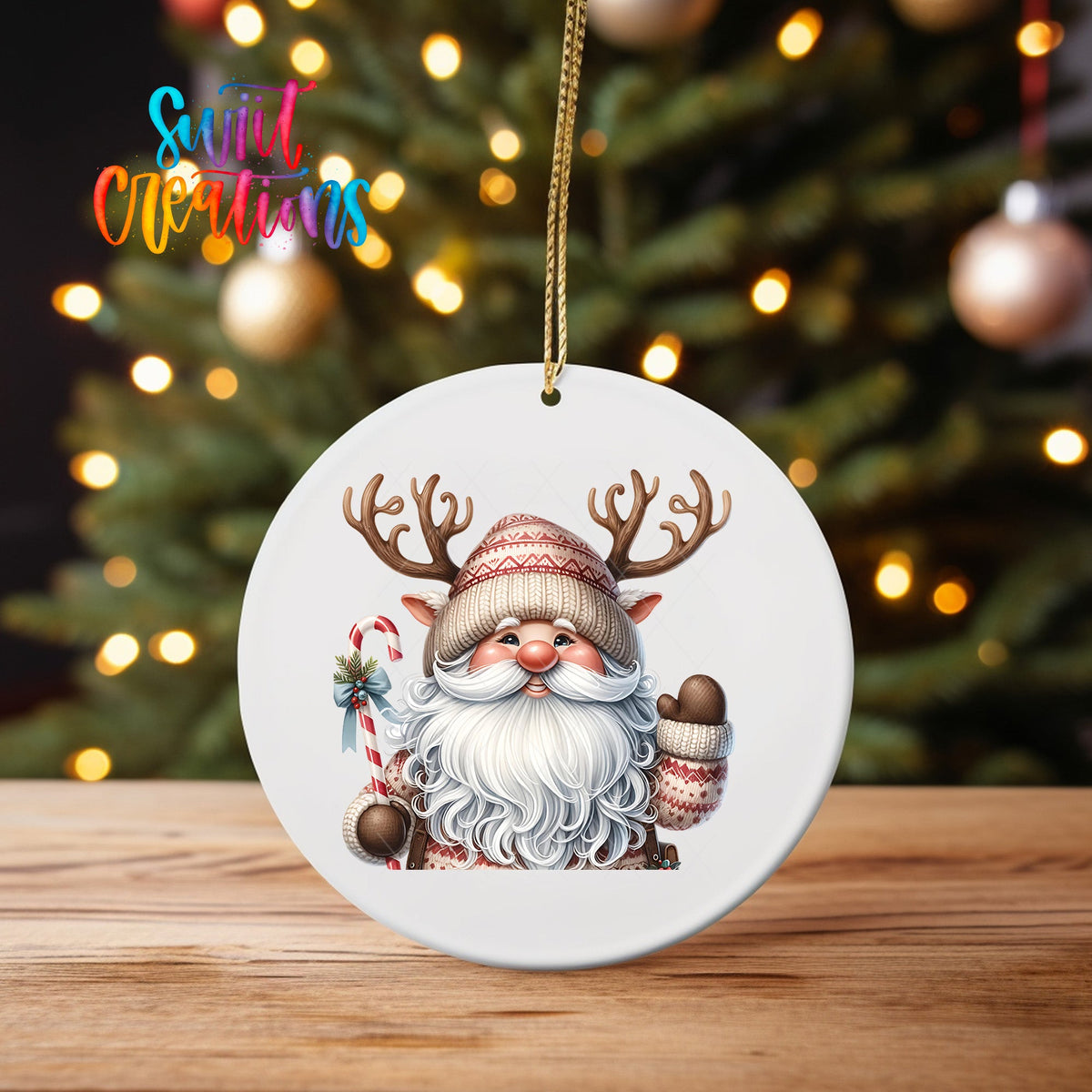 Santa Christmas UV DTF Ornament Transfer | O-1123 - Swiit Creations