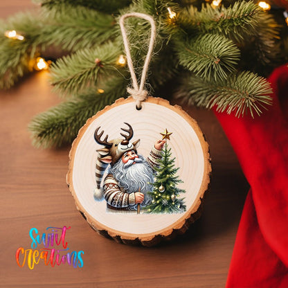 Santa Christmas UV DTF Ornament Transfer | O-1124 - Swiit Creations