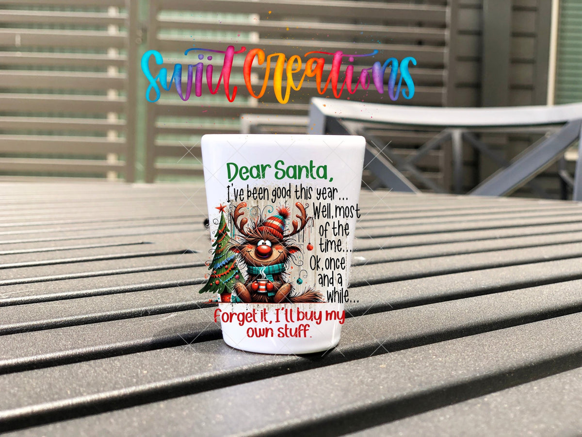 Santa I've Been Good Christmas UV DTF Shot Glass Transfer | SG1311 - Swiit Creations