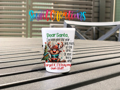 Santa I've Been Good Christmas UV DTF Shot Glass Transfer | SG1311 - Swiit Creations