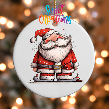 Santa Smile Christmas Ornament UV DTF Decal | O-1330 - Swiit Creations