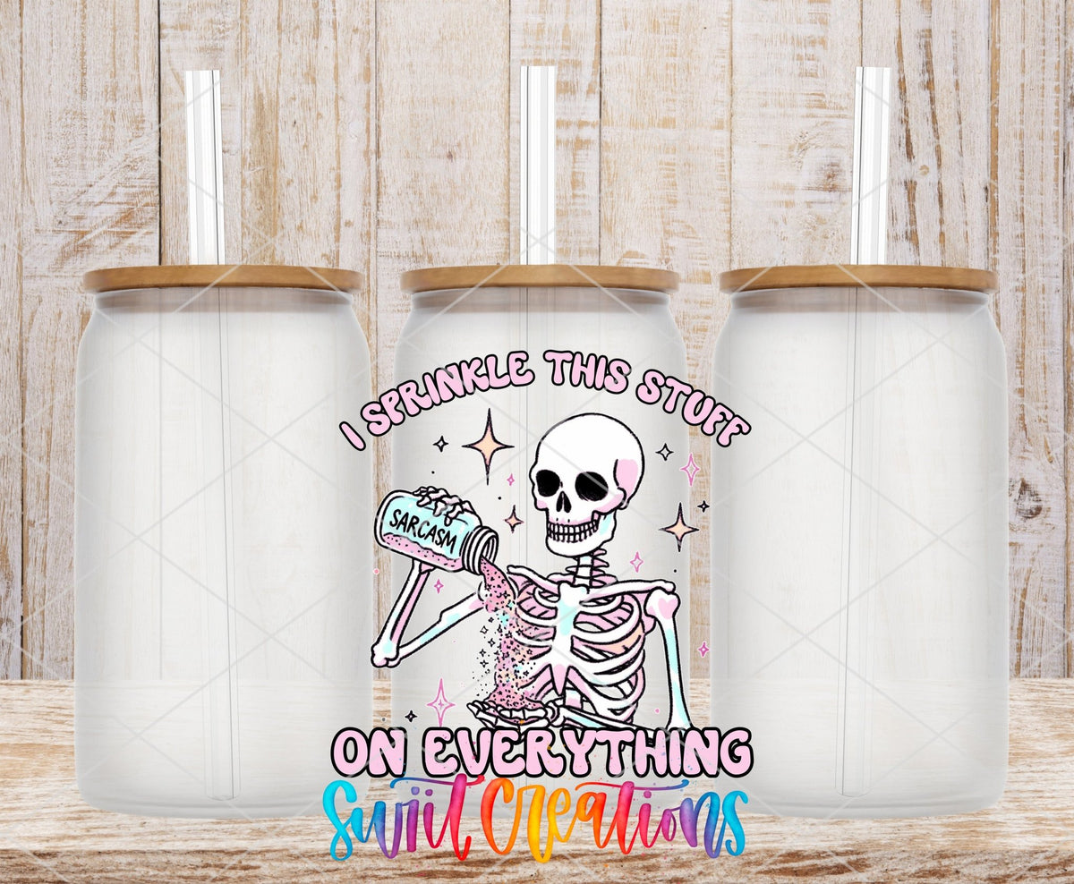 Sarcasm Skeleton UV DTF Decal | Funny Pastel Skeleton Cup Wrap | UV845 - Swiit Creations