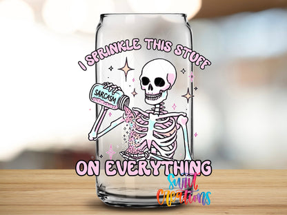 Sarcasm Skeleton UV DTF Decal | Funny Pastel Skeleton Cup Wrap | UV845 - Swiit Creations