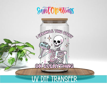 Sarcasm Skeleton UV DTF Decal | Funny Pastel Skeleton Cup Wrap | UV845 - Swiit Creations