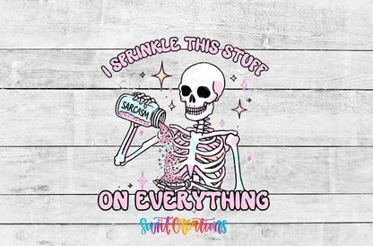 Sarcasm Skeleton UV DTF Decal | Funny Pastel Skeleton Cup Wrap | UV845 - Swiit Creations