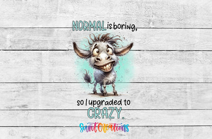 Swiit Creations UV DTF Sarcastic and Sassy Normal is Boring transfer shown as the full artwork preview