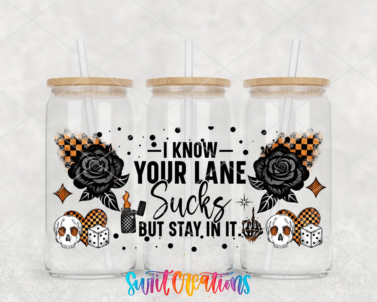 Sarcastic Rose Skull UV DTF Transfer Tumbler Wrap | Gothic Cup Decal | DTF280 - Swiit Creations