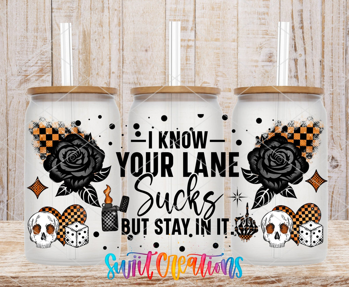 Sarcastic Rose Skull UV DTF Transfer Tumbler Wrap | Gothic Cup Decal | DTF280 - Swiit Creations