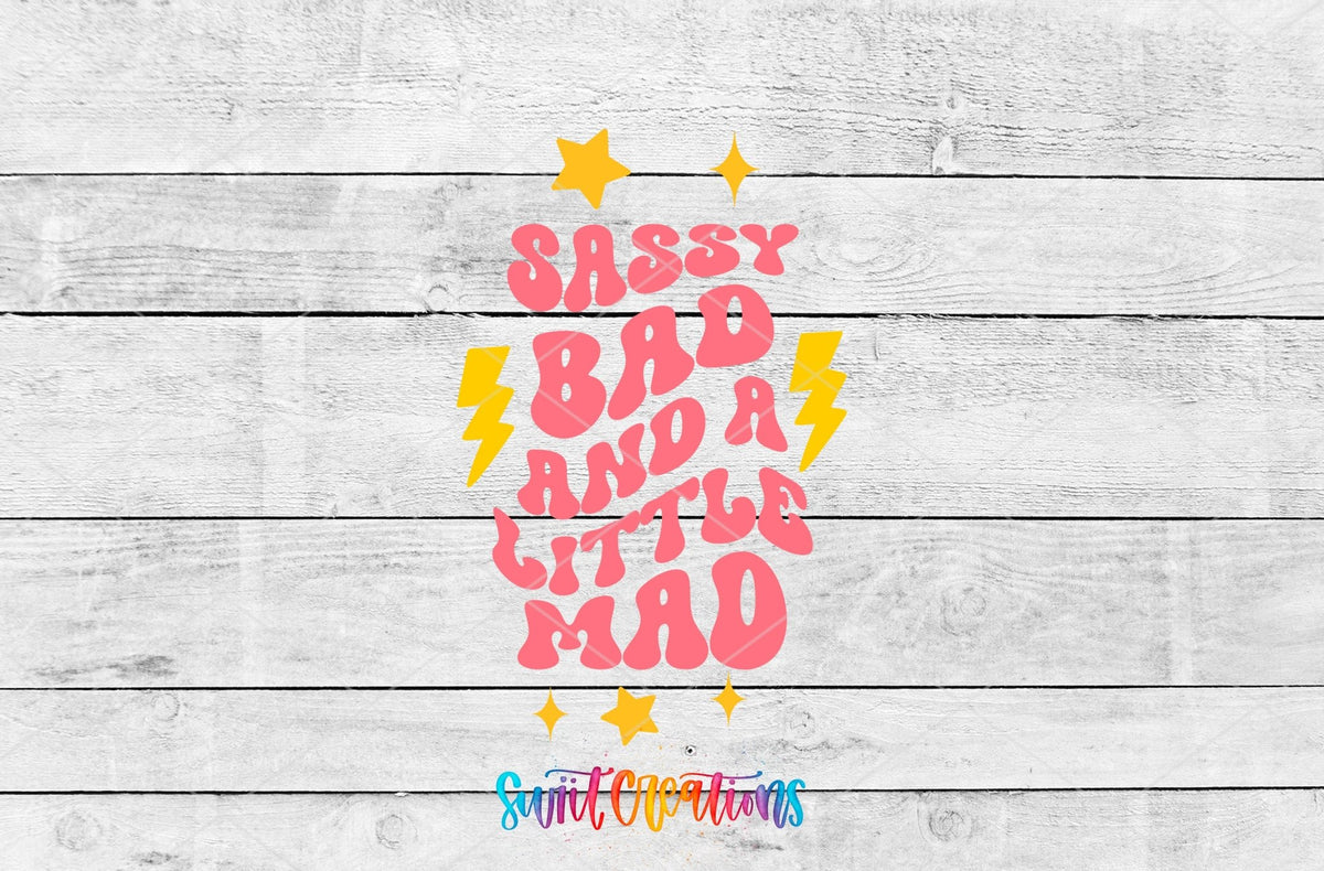 Sassy Bad and a Little Mad Motel Keychain UV DTF Transfer | Funny Retro Saying Decal | MK2190 - Swiit Creations
